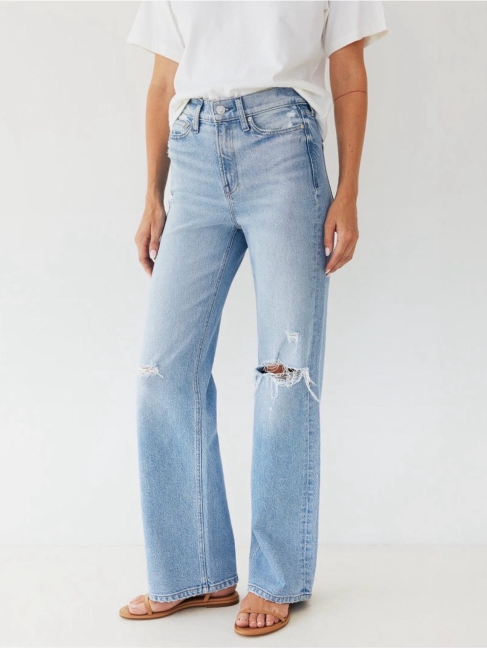 AYR The Secret Sauce Jeans Size 30 Light Wash High Rise Wide Leg $275